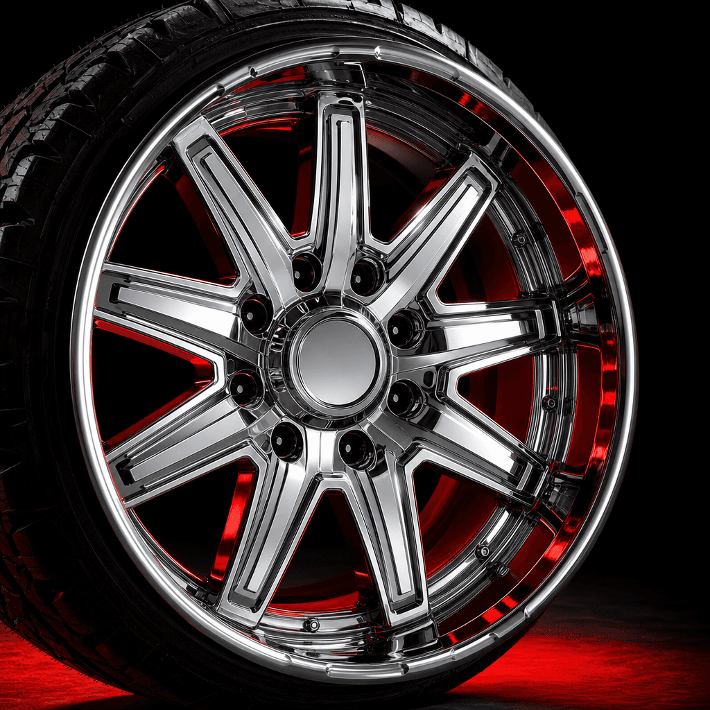 Premium aftermarket wheel close-up